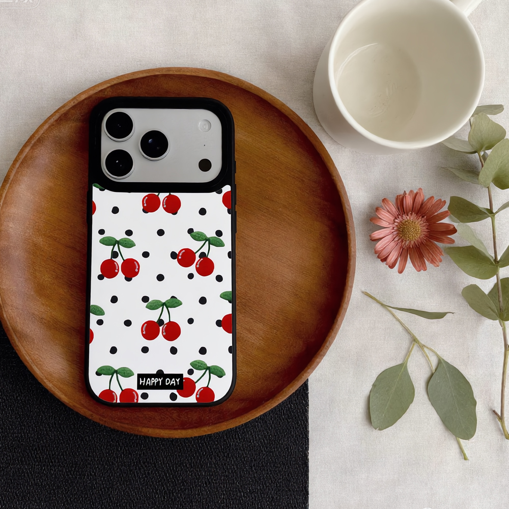 Pink Cherry Printed Phone Case for IPhone17 Pro Max - Image 3