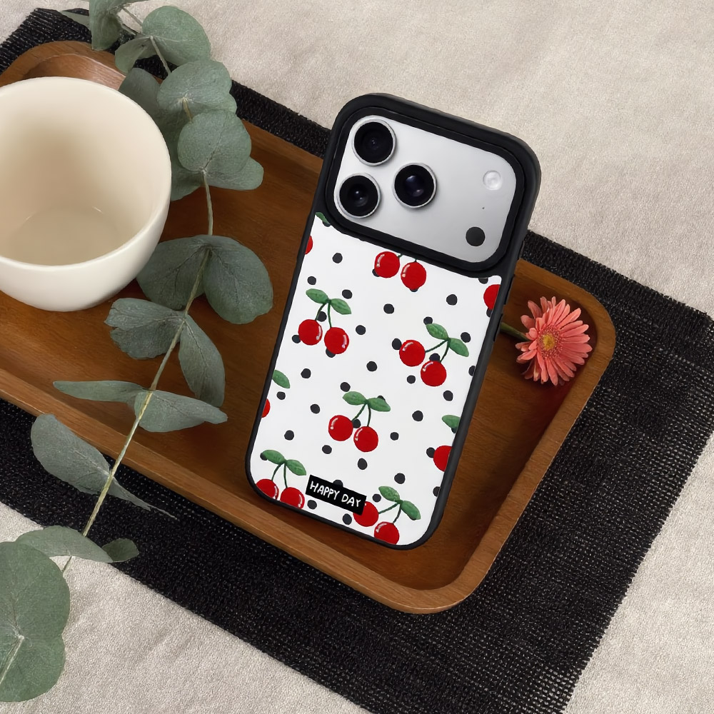 Pink Cherry Printed Phone Case for IPhone17 Pro Max - Image 4
