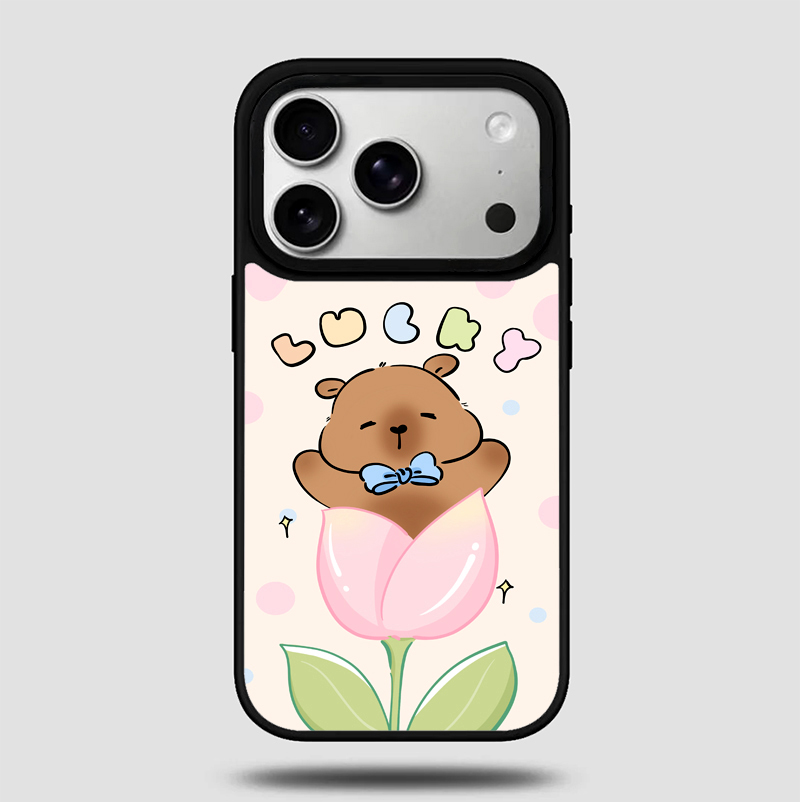 Tulip Capybara Printed Phone Case